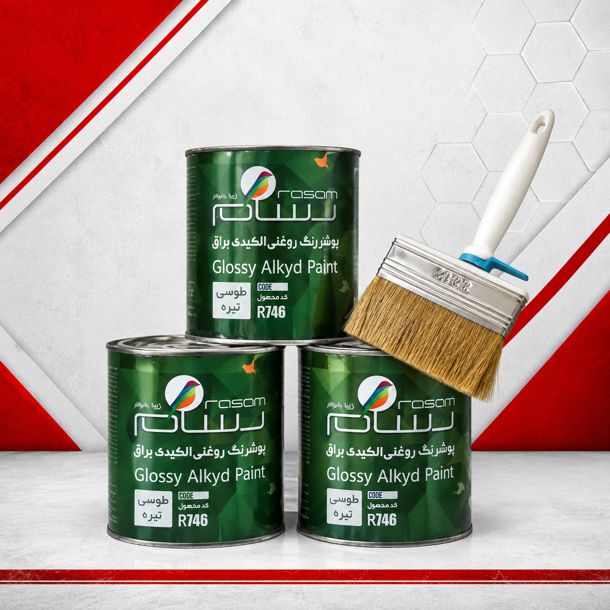 پوشرنگ روغنی براق آلکیدی طوسی تیره (رسام)