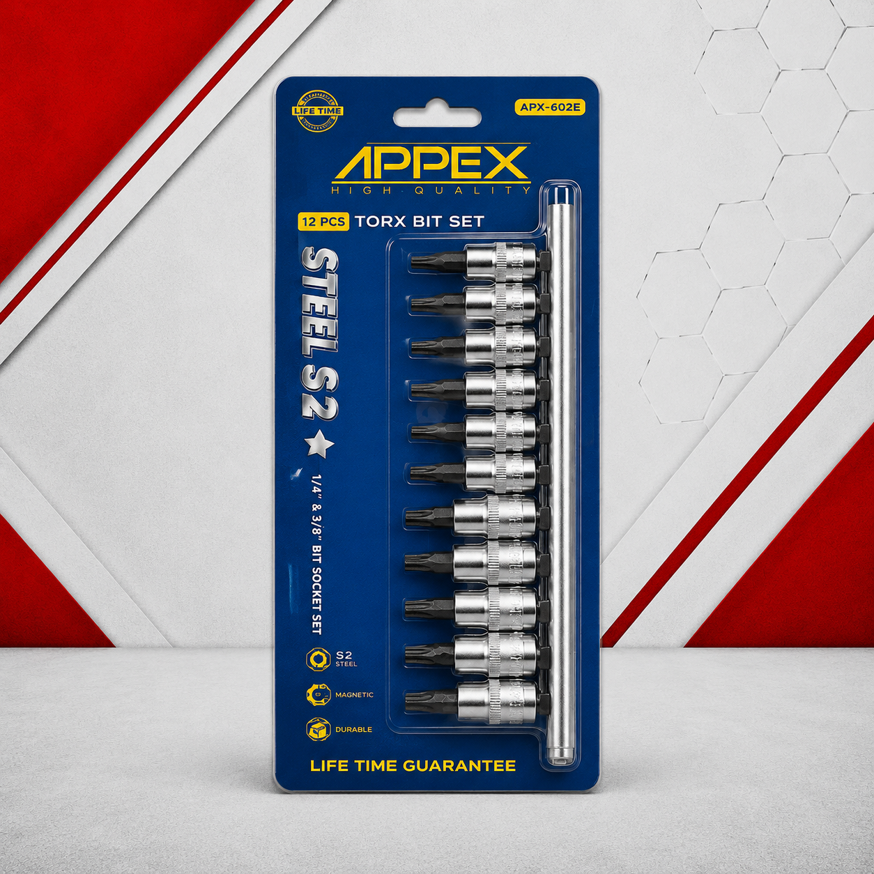 ست آلن بکس۱۲ عددی شیش گوش سری Torx برند APPEX